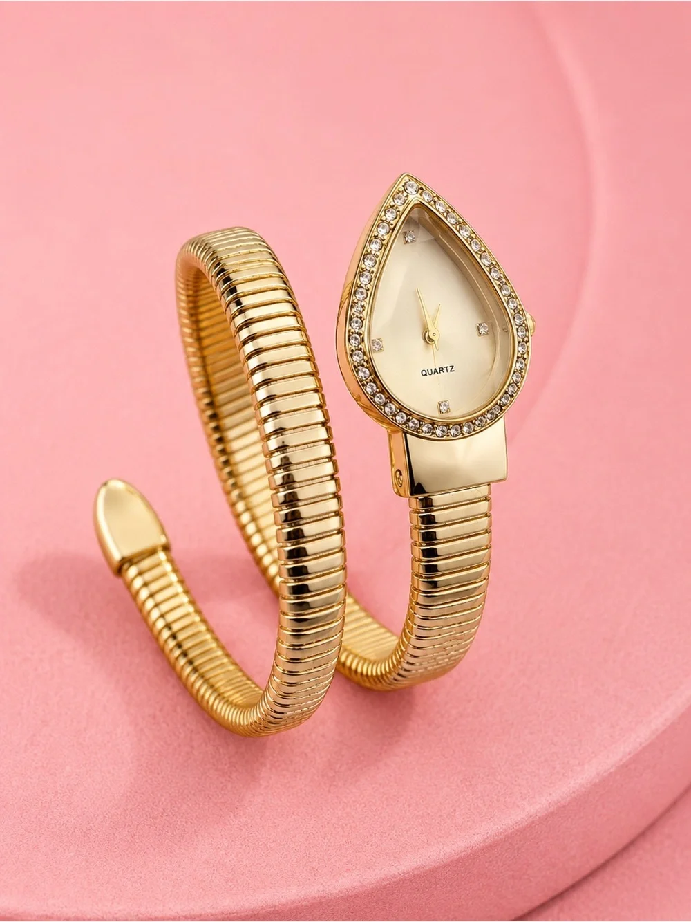 Serpenti Gold Teardrop Crystal Wrap Watch